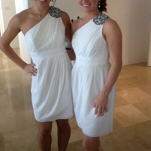 White one shoulder mini dress